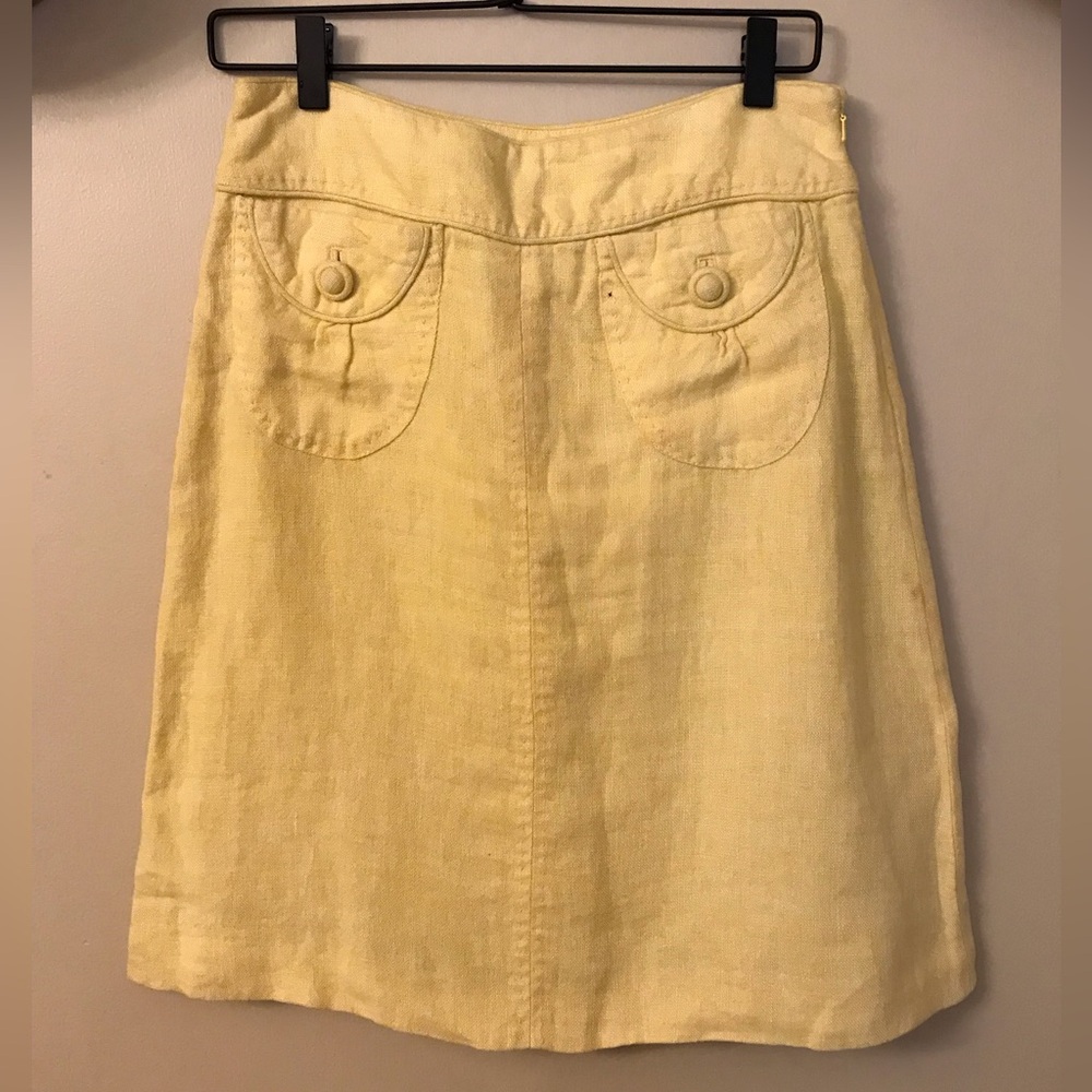 Vintage ANTHRO Elevenses Linen Skirt Size 0